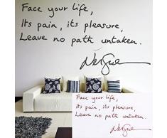 (140 x 140 cm) Carcasa de letras de vinilo adhesivo decorativo para pared con texto en inglés/Memorial Signature lámina de decoración de pegatina/diseño de raquetas de DIY de tela + adhesivo de vinilo al azar incluye caja de regalo