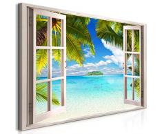 murando Mega XXXL Vista de la Ventana Cuadro 165x110 cm - Cuadro Gigante único - Cuadro en Lienzo en Tamano XXL - Cuadro Grande - Decoración de Pared Mar Lago c-C-0090-ak-a