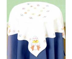 Jack Dempsey estampillée borde blanco de perla de mesa Topper 35 po X 35 po.-pâques