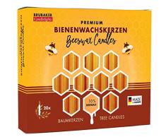 Brubaker – Paquete de 20 velas para el árbol de Navidad (10% cera de abejas velas de Navidad Pirámide velas velas Árbol de miel de amarillo