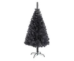 SHATCHI Árbol de Navidad Artificial de Pino de Alaska, Color Negro, 230 Puntas con Soporte de Metal, decoración del hogar, Plástico, 4 pies