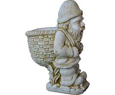 DEGARDEN Figura Decorativa Enano con Saco de hormigón-Piedra para jardín o Exterior 76cm.