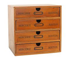 Baffect Caja de Almacenamiento con cajones de Madera Caja de cajones Vintage de 1 Piso Caja de joyería Caja de Madera con Organizador de cajones Mesa de Madera para Almacenamiento, 1 Piso (4 Pisos)