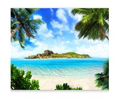 murando Fotomurales Palmas 250x175 cm XXL Papel pintado tejido no tejido Decoración de Pared decorativos Murales moderna de Diseno Fotográfico Mar Playa Nube Verde c-B-0271-a-a