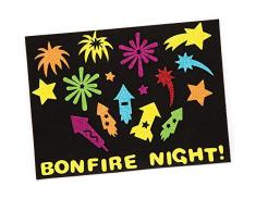 Baker Ross Pegatinas de fuegos artificiales de espuma con purpurina (pack de 120) para diseños y manualidades infantiles