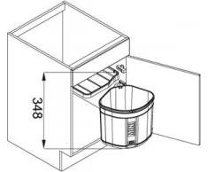 Franke Sorter Mini 17L Rectangular De plástico Negro - Cubo de basura (17 L, Rectangular, De plástico, Negro, 300 mm, 300 mm)