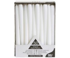 Papstar 17966 50 - Velas (diámetro 2,2 x 25 cm), Blanco, paquete de 50