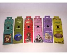 Monashenki son Tradicionales Velas de Incienso ortodoxas de Incienso y carbón Vegetal, 10 Different Color and Aromas, One Pack Has 14 Incense Candles and One Square Stand, 14