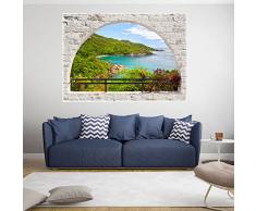 murando - Ilusion Optica 3D 210x150 cm - Fotomural Poster Finestra - Fotomurales Papel pintado - Quadro Pared Piedra Mar Playa Duna