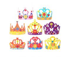 TOYANDONA Kit de Material de Corona de Bricolaje | Coronas de Fieltro Artesanal Tocado Kit Tocado Fiesta Suministros 8 Piezas