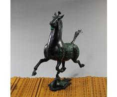 YUNHAO Figura decorativa, diseño de mosca de caballo, bronce chino, color bronce