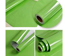 Hode Vinilos Adhesivo para Muebles Puertas Ventanas Refrigerador Papel Adhesivo para Muebles Pegatina de Vinilo Adhesivo Muebles Verde Oscuro 40X300cm