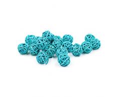 30pcs/pack Colorido bolas de ratán de mimbre Natural para Boda Fiesta de Navidad, decoración colgante 2 cm