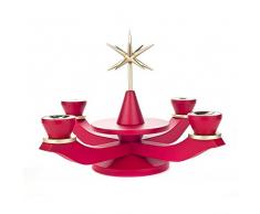 Adviento candelabro sin equipar (Series Rojo - 21 cm - Dregeno los Montes Estratégica Madera Sintética - Artículo 201/106R
