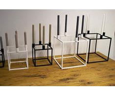 KTC Tec Candelabro Dados Acero 200 x 200 mm Negro Mate nórdico Diseño Quader skandinavisch Navidad decoración Corona de Adviento 1 Stk