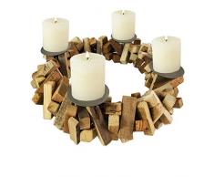 Mojawo Corona de Adviento Madera Redondo Ø38 cm Corona de Adviento candelabro Corona de Sauce Navidad Navidad