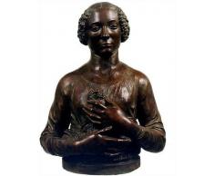 Salvadori arte "Señora con diseño de ramo de flores" de bronce de-escultura de, réplica de la original de la escultura de Verrocchio, la cera perdida