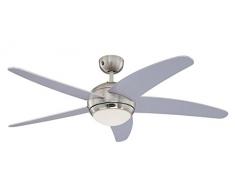 Westinghouse Bendan Ventilador de Techo R7s, 80 W, Aabado en Cromo Satinado con aspas Plateadas