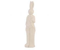 Clayre & Eef 6 ce0326 decorativa Decoración figura Conejo Pascua Conejo Muñeco Blanco aprox. 4 x 4 x 19 cm