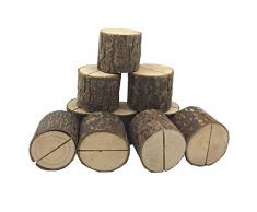TOOGOO Sostenedor de tarjeta de madera de lugar de boda Soporte de numero de mesa para decoraciones de fiesta casa Paquete de 20