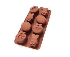 remote.S Pascua Molde De Silicona Molde para Chocolate Moldes De Silicona DIY Tartas Chocolate Huevos De Pascua Y Conejo,