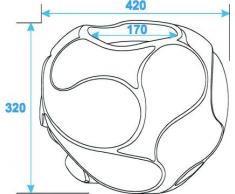 Jarrón de diseño VEGA, marrón, brillante, 32cm, Ø42cm - Recipiente decorativo / Florero - monsterkatz