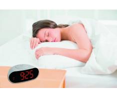 TFA 6.02505 Reloj Despertador Digital LED, Blanco