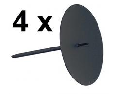 ARTECSIS 4 Portavelas para Corona de Adviento Diámetro 12cm Negro