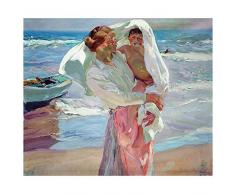 Legendarte Cuadro Lienzo, Impresión Digital - Saliendo del Baño - Joaquín Sorolla, cm. 50x60 - Decoración Pared