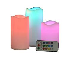 Cambio De Color De La Vela De Cera Real Sin Llama Led, Velas Con Pilas Con Temporizador, Velas De Pilar Sin Llama Para Fiesta, Cena A La Luz De Las Velas, Iglesia, Decoraciones NavideñAs