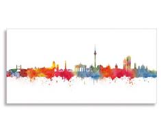 De colour blanco de diseño de Skyline de Berlín de la ciudad de by DiChyk (varios tamaños) - impresión en lienzo de arte - imagen de montado sobre un Bastidor de! Diseño de onomatopeyas de diseño de Banksy de arte, fotografía