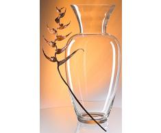 Gigante Jarron de suelo de cristal transparente, gran florero de vidrio claro soplado a boca , grandes jarron de suelo, vaso de tierra el florero para flores talludas, de modo decorativo, la gran apertura aprox. 23 cm, altura aproximadamente