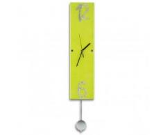 Reloj de Pared Vertical, Color Pistacho. Diseño moderno. Fabricación artesanal en España