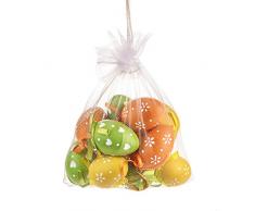 FloristryWarehouse Artificial para colgar huevos de Pascua 2,25), color verde, naranja y amarillo bolsa de 12