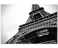 Panorama Lienzo Paris Torre Eiffel 70 x 50 cm - Impreso en Lienzo Bastidor - Cuadros Decoración Salón - Cuadros para Dormitorio - Cuadros Lienzos Decorativos - Cuadros Modernos