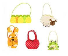AmaCasa Pascua Cesta de Fieltro Funda de Fieltro Pascua Nido Oster Funda Varios. Motivos Juego de 5 – Conejo/Oveja/osterei erkorb/Rana/corazón