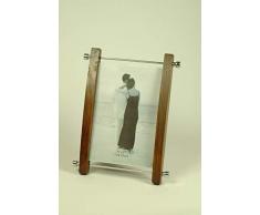 CAPRILO. Set de 2 Marcos de Fotos Decorativos de Metal y Madera. Portarretratos. Portafotos, Regalos Originales de Comunión y Bautizos. Decoración Hogar. Foto 13 x 18 cm. IB 8