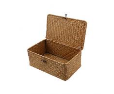 Vosarea Cesta de mimbre Cestas de regalo Vacío ovalado Willow Tejido Cesta de picnic Canasta de dulces de Pascua Almacenamiento Canasta de vino con asa Recolección de huevos Cesta de boda 29X19X12 CM