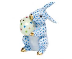 Herend conejo de Pascua figura decorativa azul Fishnet
