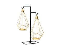 kentop Candelabro eléctrico geométricas metal Candelabro portavelas Candelabro con colgador decorativo Artesanía vela Candelabro, hierro, Stil-4, 15 * 11 * 36cm