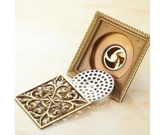 Desagüe del Suelo De La Cocina del Cuarto De Baño del Latón Retro - Arandela De La Cubierta del Surco - Desodorante De La Base del Cobre 10X10T - Antigüedades De La Escultura del Arte,01