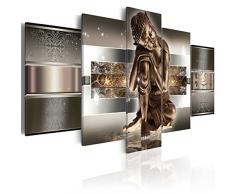 murando - Cuadro en Lienzo 200x100 cm Buda - Abstracto Impresión de 5 Piezas Material Tejido no Tejido Impresión Artística Imagen Gráfica Decoracion de Pared 020113-289