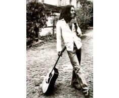 Laminated Posters Póster de Bob Marley Reggae Leaning guitarra Medidas 91,4 x 61 cm (91.5 x 61 cm)