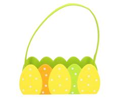 Cesta de Pascua Pascua Fieltro Funda de Fieltro Verde/Amarillo Pascua Nido Oster Funda 15 x 6 x 11 cm