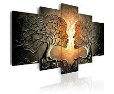 murando - Cuadro Arbol Amor 200x100 cm - impresión de 5 Piezas - Material Tejido no Tejido - impresión artística - Imagen gráfica - Decoracion de Pared - Abstracto h-A-0086-b-p