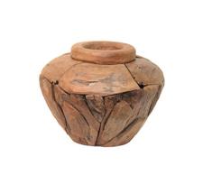 Moycor Erosi Jarrón Trozos, Madera, Marrón, 45 x 45 x 30 cm