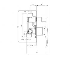 Minimal - Cabeza de grifo monomando - Batería monomando para bañera ducha grifo de bañera empotrado