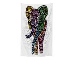 abaku hogar Elefante Pared Alfombra con abstrakten Flores Matricaria y Motivos Hojas verzogener digitaldruckaus Suave Microfibra plástico Lavado Bar nítido Impresión Digital