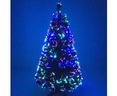 Christmas Concepts® 6ft Artificial Fibra Óptica Verde Navidad Árbol de Navidad con Multi Fuente LED 180cm