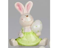 dekojohnson - Figura Decorativa de Conejo de Pascua Pintada a Mano, 10 cm, Tarjeta de Regalo
